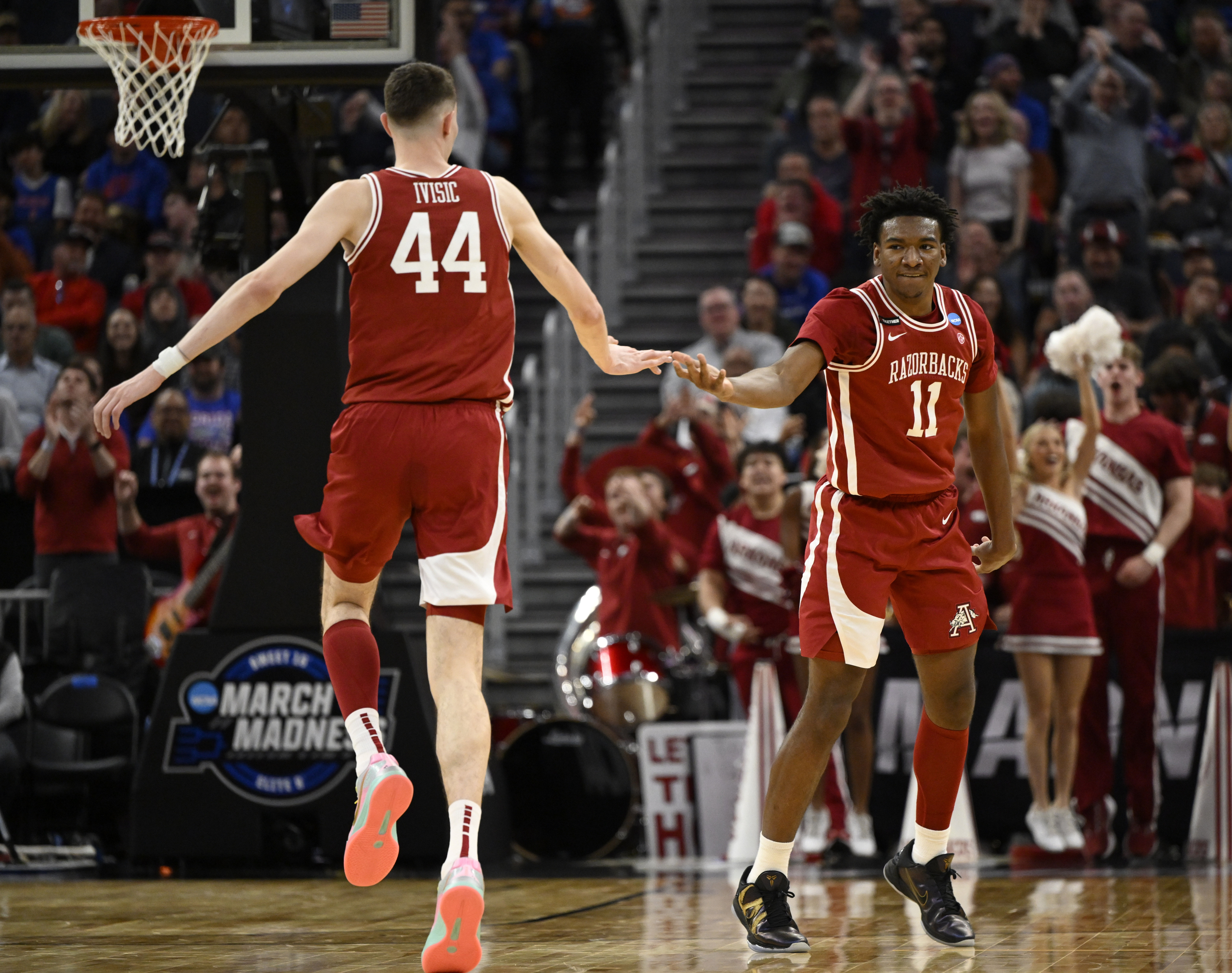 Arkansas Razorbacks forward Zvonimir Ivisic (44) - Source: Imagn